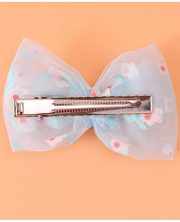 Babyhug Hair Accessories Combo Set With Floral Applique - Blue