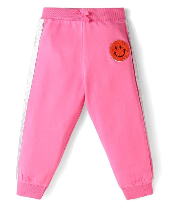 Babyhug Terry Knit Full Sleeves Text Print Zipper Jacket & Jogger Set - Pink