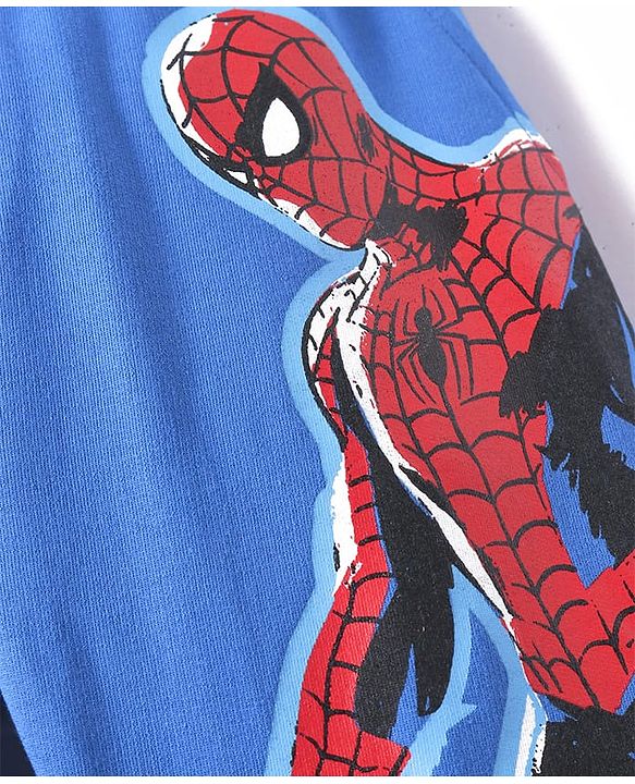 Pine Kids Marvel Terry Knit Full Length Lounge Pant With Spiderman Graphic - Blue
