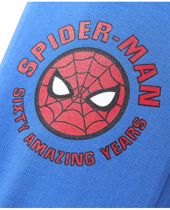 Pine Kids Marvel Terry Knit Full Length Lounge Pant With Spiderman Graphic - Blue