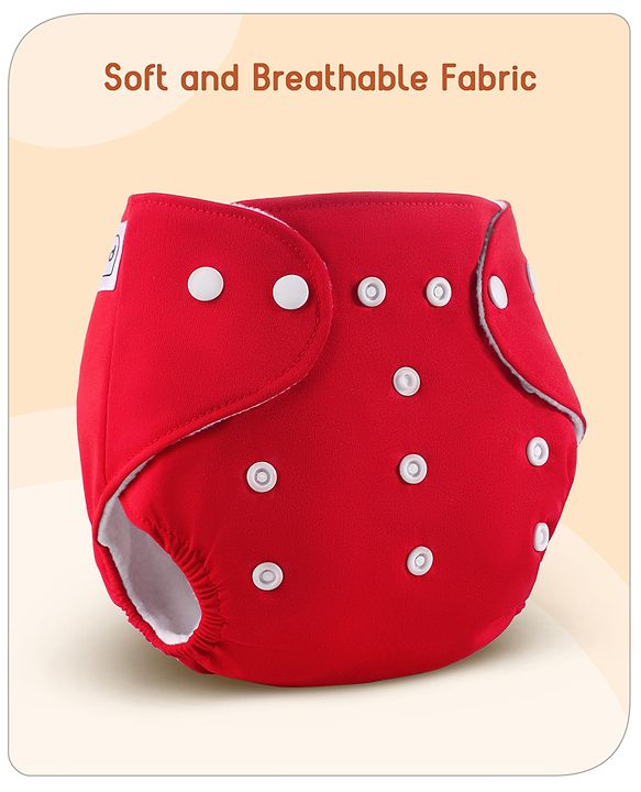 Babyhug  Free Size Reusable Cloth Diaper with Inserts Pack of 5 - Multicolour