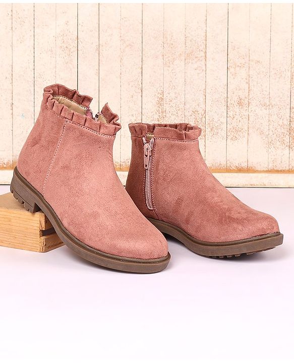 Pine Kids Slip On Winter Boots with Zioper Closure - Pink