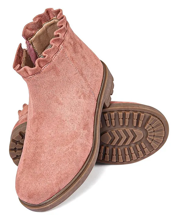 Pine Kids Slip On Winter Boots with Zioper Closure - Pink