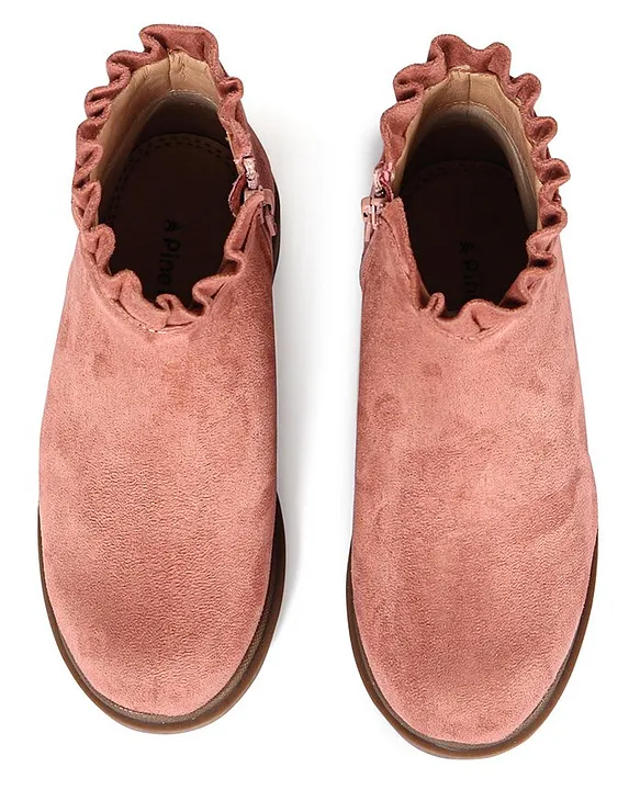 Pine Kids Slip On Winter Boots with Zioper Closure - Pink