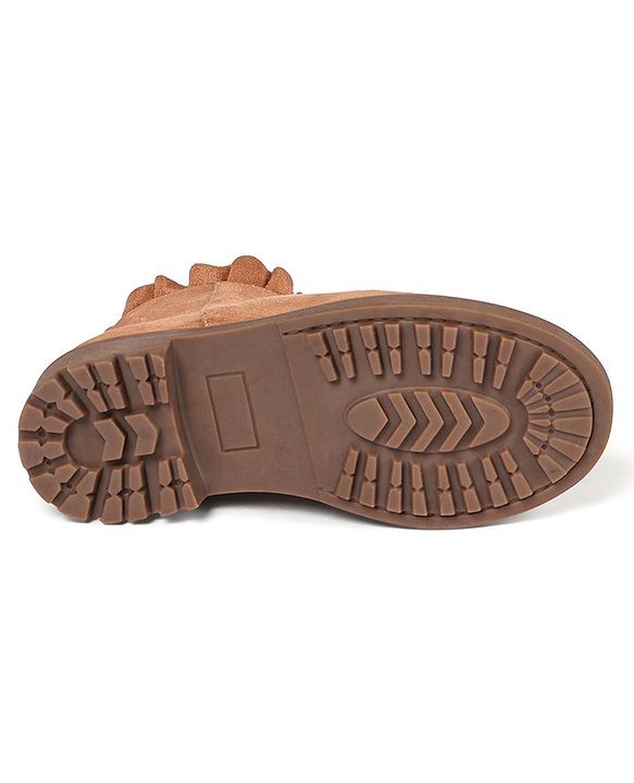 Pine Kids Slip On Winter Boots with Zioper Closure - Brown