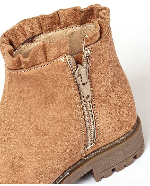 Pine Kids Slip On Winter Boots with Zioper Closure - Brown