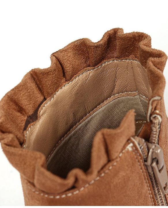 Pine Kids Slip On Winter Boots with Zioper Closure - Brown