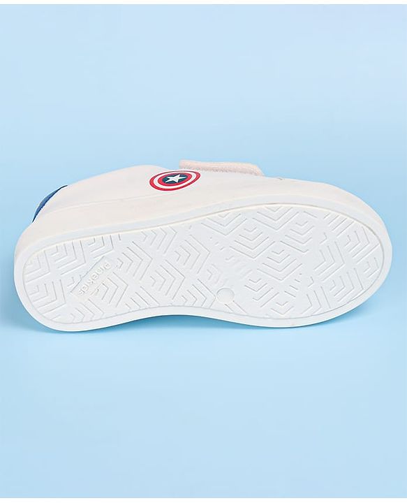 Pine Kids Marvel Avengers Captain America Print Casual Shoes with Velcro Closure - White