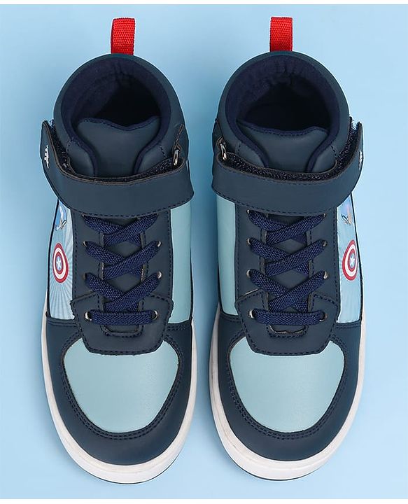 Pine Kids Marvel Avengers Printed Casual Shoes with Velcro Closure - Navy Blue