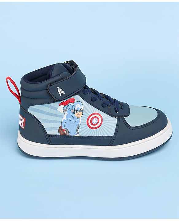 Pine Kids Marvel Avengers Printed Casual Shoes with Velcro Closure - Navy Blue