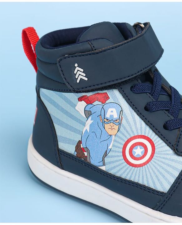 Pine Kids Marvel Avengers Printed Casual Shoes with Velcro Closure - Navy Blue