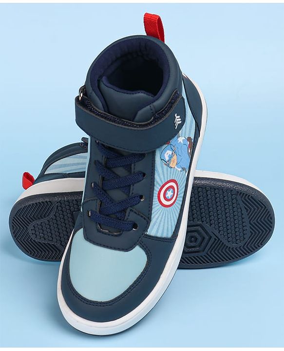 Pine Kids Marvel Avengers Printed Casual Shoes with Velcro Closure - Navy Blue