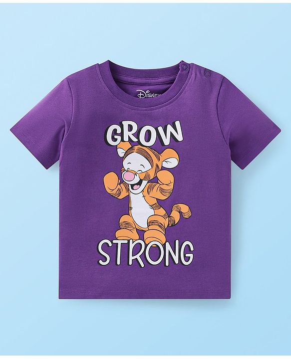 Babyhug Disney Single Jersey Knit Half Sleeves T-Shirts With Winnie The Pooh Graphics Pack of 3 - Green Violet & White