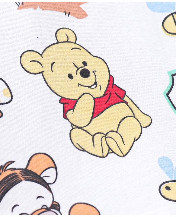 Babyhug Disney Single Jersey Knit Half Sleeves T-Shirts With Winnie The Pooh Graphics Pack of 3 - Green Violet & White