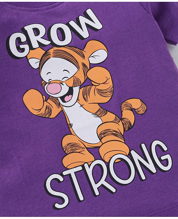Babyhug Disney Single Jersey Knit Half Sleeves T-Shirts With Winnie The Pooh Graphics Pack of 3 - Green Violet & White