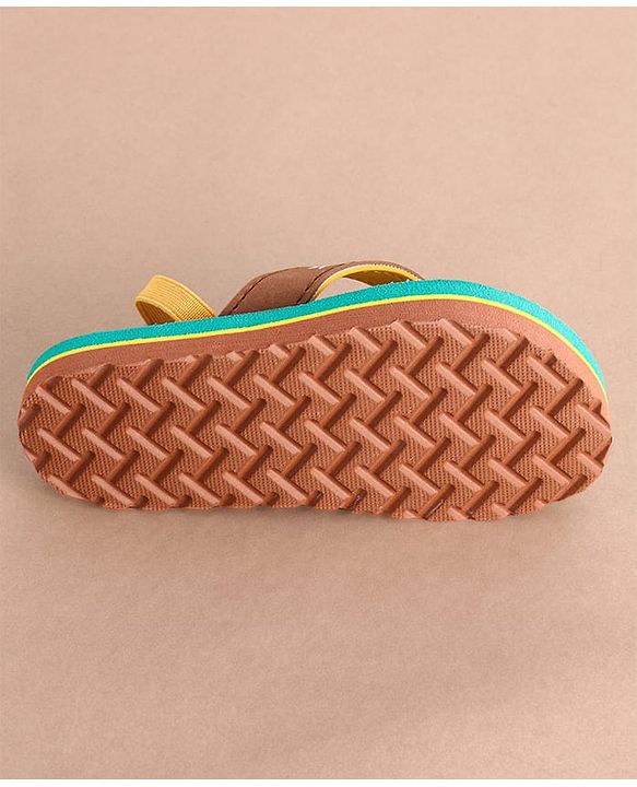 Cute Walk by Babyhug Cub Printed Flip Flops with Back Strap - Mint Green