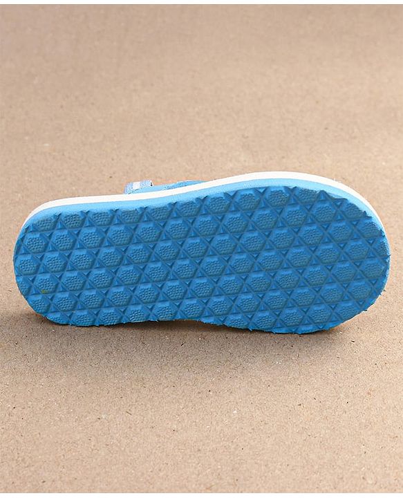 Cute Walk by Babyhug Flip Flops with Animal Print & Velcro Closure - Light Blue