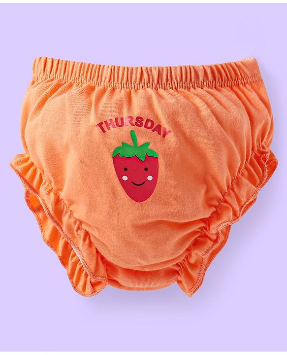 Babyhug 100% Cotton Knit Bloomers with Fruit Prints Pack of 7 - Aqua White & Green
