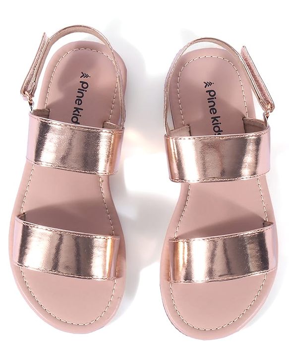 Pine Kids Velcro Closure Sandals - Rose Gold