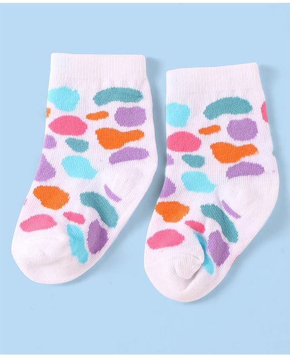 Cute Walk By Babyhug Anti-Bacterial Ankle Length Socks With Text & Heart Design Pack Of 3 - Pink & Light Blue