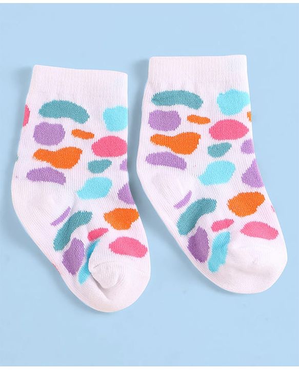 Cute Walk By Babyhug Anti-Bacterial Ankle Length Socks With Text & Heart Design Pack Of 3 - Pink & Light Blue