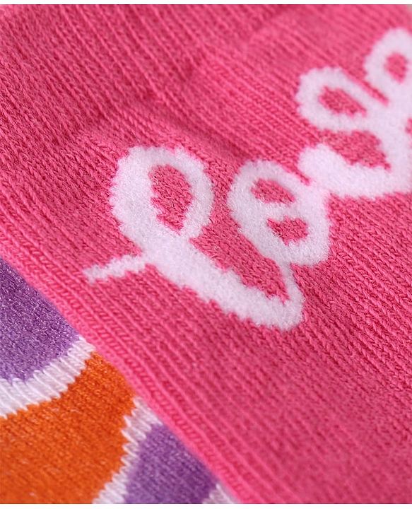 Cute Walk By Babyhug Anti-Bacterial Ankle Length Socks With Text & Heart Design Pack Of 3 - Pink & Light Blue