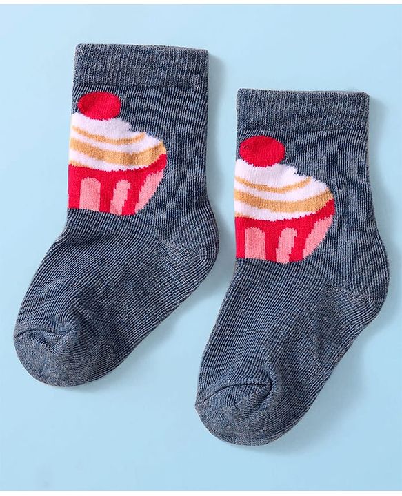 Cute Walk by Babyhug Knit Ankle Length Socks With Text Design Pack of 3 - Pink White & Grey