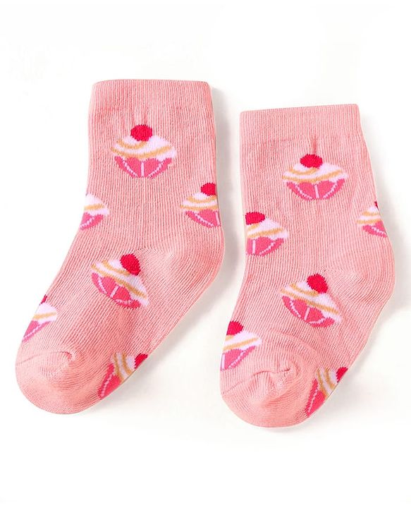 Cute Walk by Babyhug Knit Ankle Length Socks With Text Design Pack of 3 - Pink White & Grey