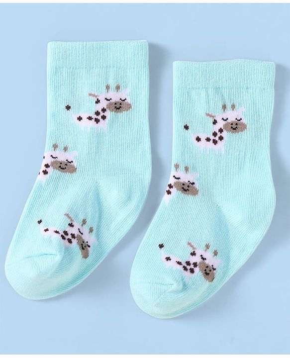 Cute Walk By Babyhug Anti-Bacterial Ankle Length Socks With Text & Aminal Design Pack Of 3 - Pink & Light Blue