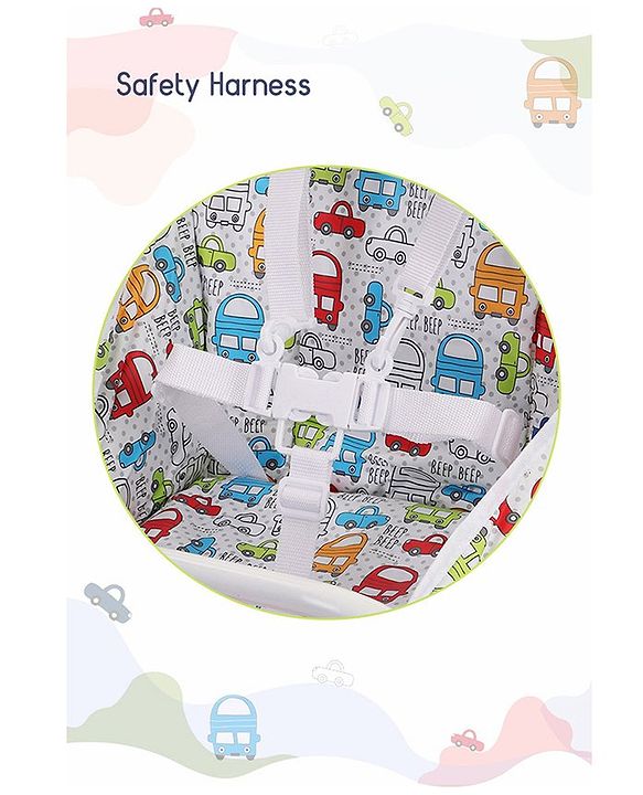Babyhug Fun Feast Highchair With Adjustable Food Tray & 5 Point Safety Harness - Red - 80 x 63 x 96 cm Red