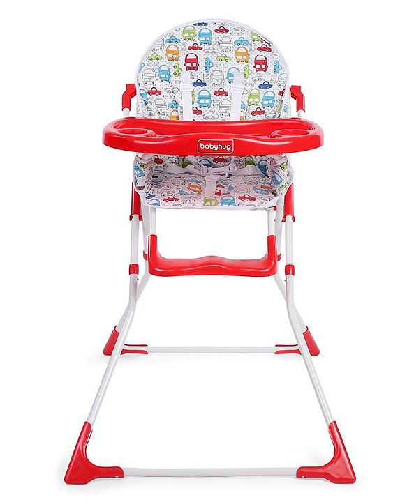 Babyhug Fun Feast Highchair With Adjustable Food Tray & 5 Point Safety Harness - Red - 80 x 63 x 96 cm Red