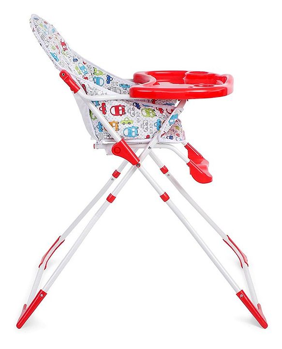 Babyhug Fun Feast Highchair With Adjustable Food Tray & 5 Point Safety Harness - Red - 80 x 63 x 96 cm Red