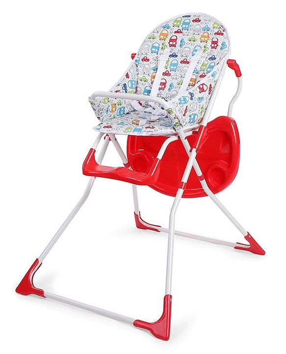 Babyhug Fun Feast Highchair With Adjustable Food Tray & 5 Point Safety Harness - Red - 80 x 63 x 96 cm Red