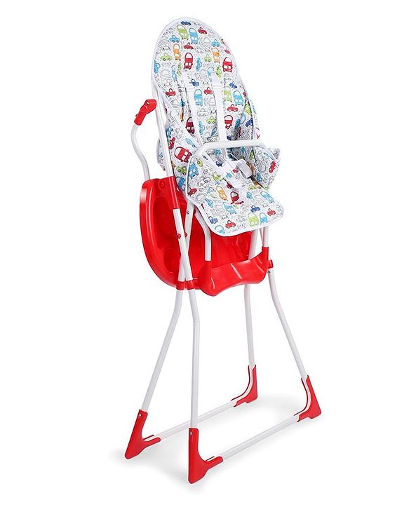 Babyhug Fun Feast Highchair With Adjustable Food Tray & 5 Point Safety Harness - Red - 80 x 63 x 96 cm Red