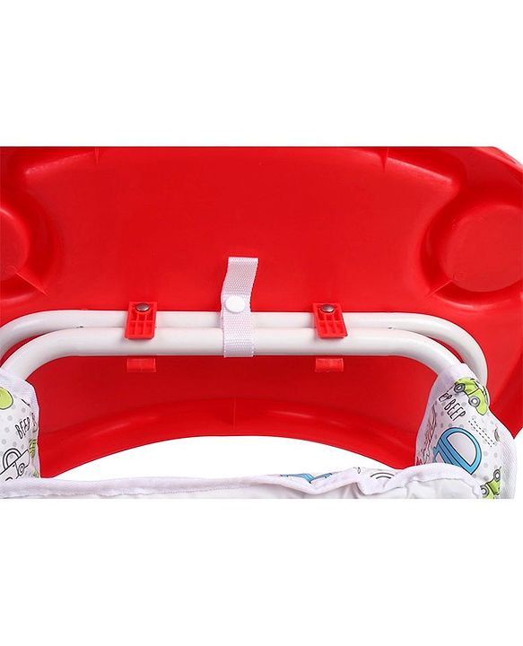 Babyhug Fun Feast Highchair With Adjustable Food Tray & 5 Point Safety Harness - Red - 80 x 63 x 96 cm Red