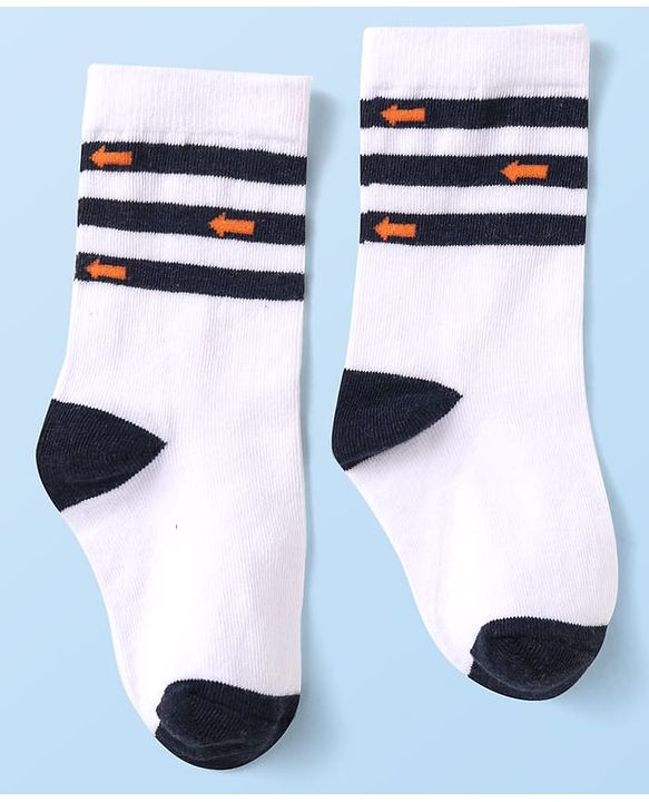 Cute Walk by Babyhug Knit Ankle Length Socks With Vehicle Design Pack of 3 - White Black & Blue