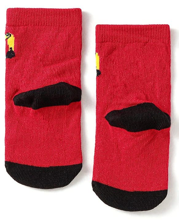 Cute Walk by Babyhug Anti-Bacterial Ankle Length Socks with Car & Truck Design Pack of 3 - Blue Red & Grey