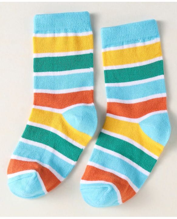 Cute Walk by Babyhug Knit Ankle Length Socks With Dino Design Pack of 3 - Light Blue & Black