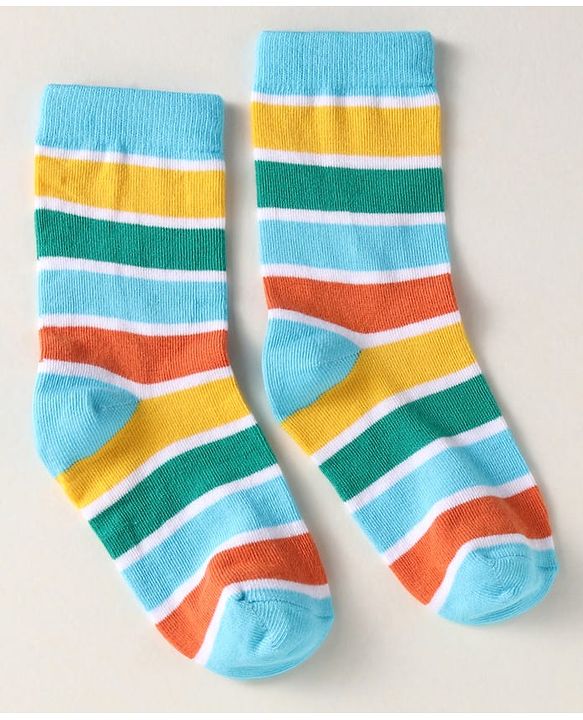 Cute Walk by Babyhug Knit Ankle Length Socks With Dino Design Pack of 3 - Light Blue & Black
