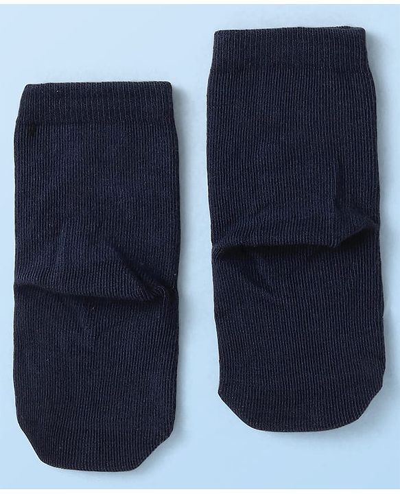 Cute Walk by Babyhug Knit Ankle Length Anti Bacterial Socks with Vehicle Design Pack of 3 - Navy Blue White & Grey