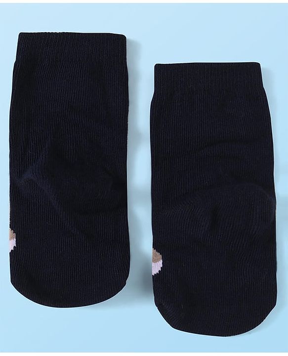 Cute Walk by Babyhug Knit Ankle Length Socks With Whale & Star Design Pack of 3 - Blue Black & Yellow