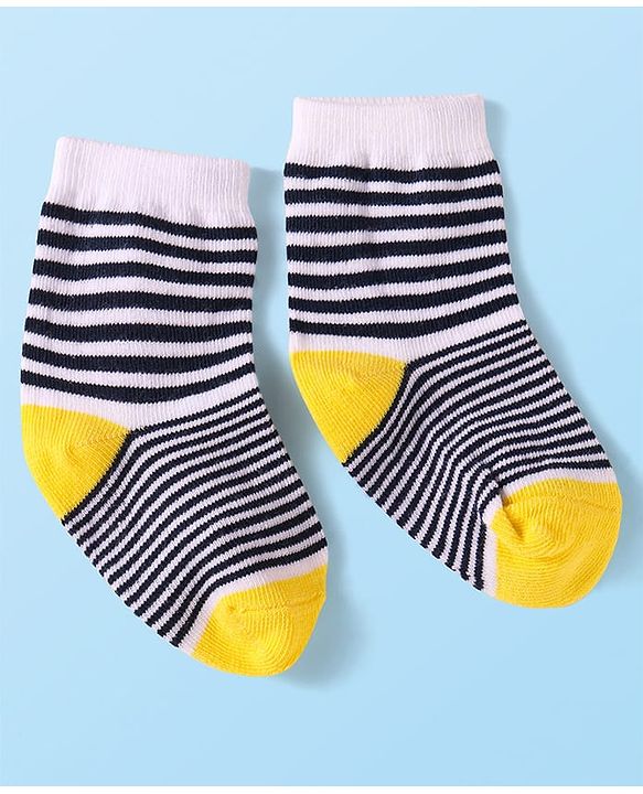 Cute Walk by Babyhug Knit Ankle Length Socks With Space Theme Design Pack of 3 - Grey Black & Yellow
