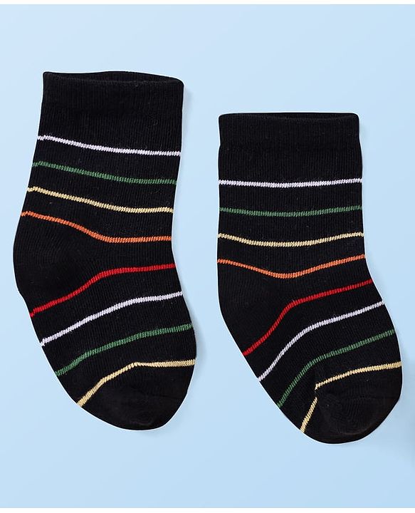 Cute Walk by Babyhug Knit Ankle Length Socks With Dino Design Pack of 3 - White & Black