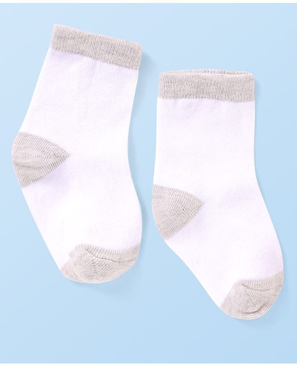 Cute Walk by Babyhug Knit Ankle Length Socks With Dino Design Pack of 3 - White & Black