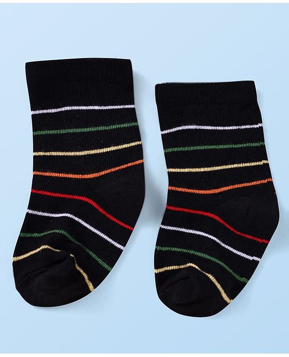 Cute Walk by Babyhug Knit Ankle Length Socks With Dino Design Pack of 3 - White & Black
