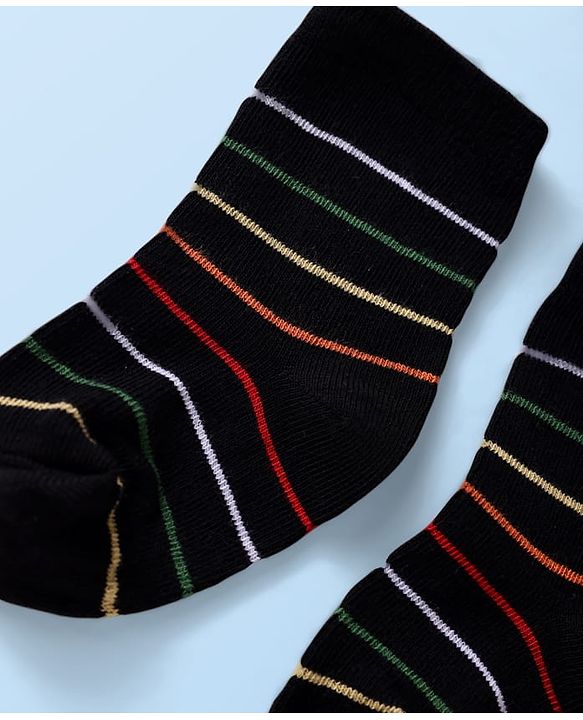 Cute Walk by Babyhug Knit Ankle Length Socks With Dino Design Pack of 3 - White & Black