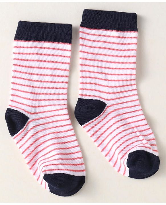 Cute Walk By Babyhug Anti-Bacterial Ankle Length Pack of 3 With Nautical Theme Print - Red & Navy Blue
