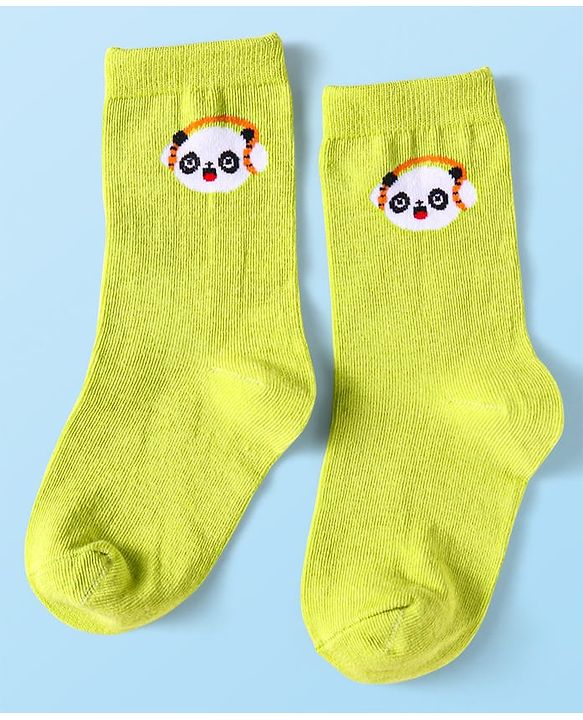 Cute Walk By Babyhug Cotton Knit Anti-Bacterial Ankle Length Socks With Stripes & Animal Design Pack of 3 - Blue & Yellow