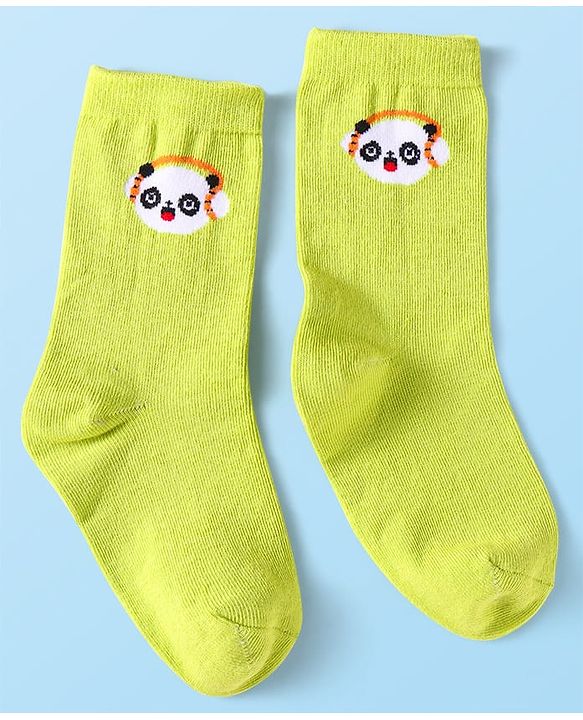Cute Walk By Babyhug Cotton Knit Anti-Bacterial Ankle Length Socks With Stripes & Animal Design Pack of 3 - Blue & Yellow