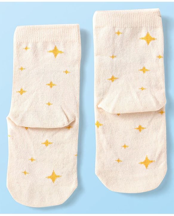 Cute Walk By Babyhug Cotton Knit Anti-Bacterial Ankle Length Socks With Space Design Pack of 3 - Black Blue & White